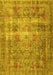 Medallion Yellow Traditional Rug, tr4547yw