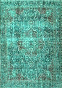 Medallion Turquoise Traditional Rug, tr4547turq