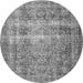 Square Medallion Gray Traditional Rug, tr4547gry