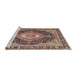 Sideview of Machine Washable Traditional Red Brown Rug, wshtr4548