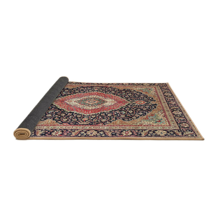 Sideview of Traditional Red Brown Medallion Rug, tr4548