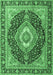 Machine Washable Medallion Emerald Green Traditional Area Rugs, wshtr4548emgrn