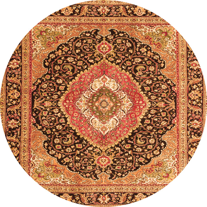 Machine Washable Medallion Orange Traditional Area Rugs, wshtr4548org