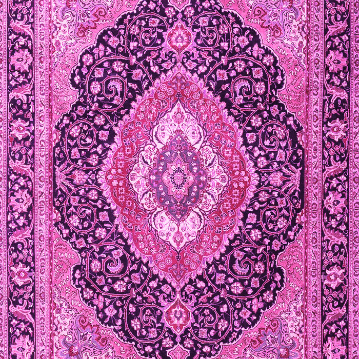 Machine Washable Medallion Pink Traditional Rug, wshtr4548pnk