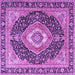 Square Medallion Purple Traditional Rug, tr4548pur