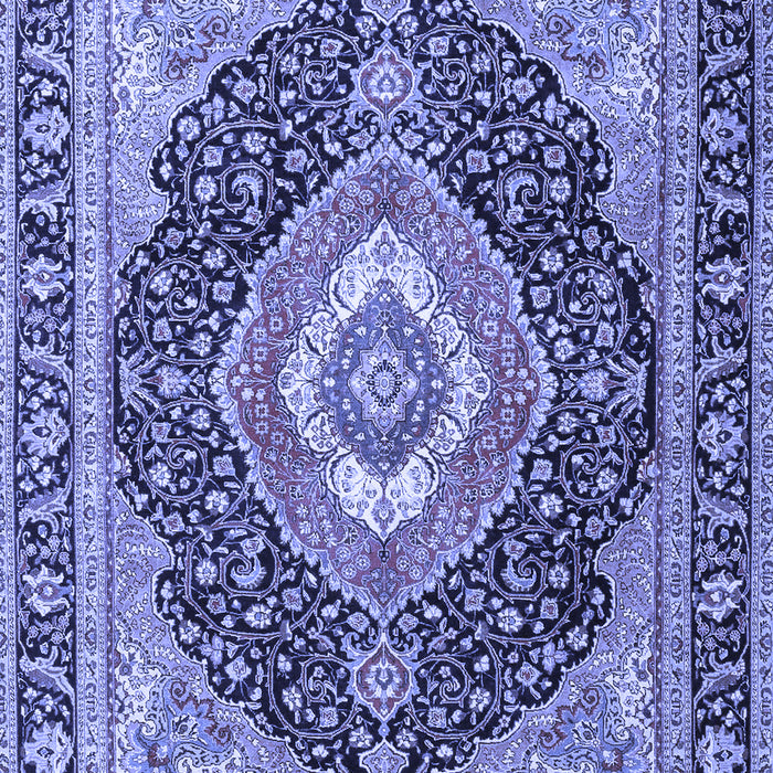 Machine Washable Medallion Blue Traditional Rug, wshtr4548blu