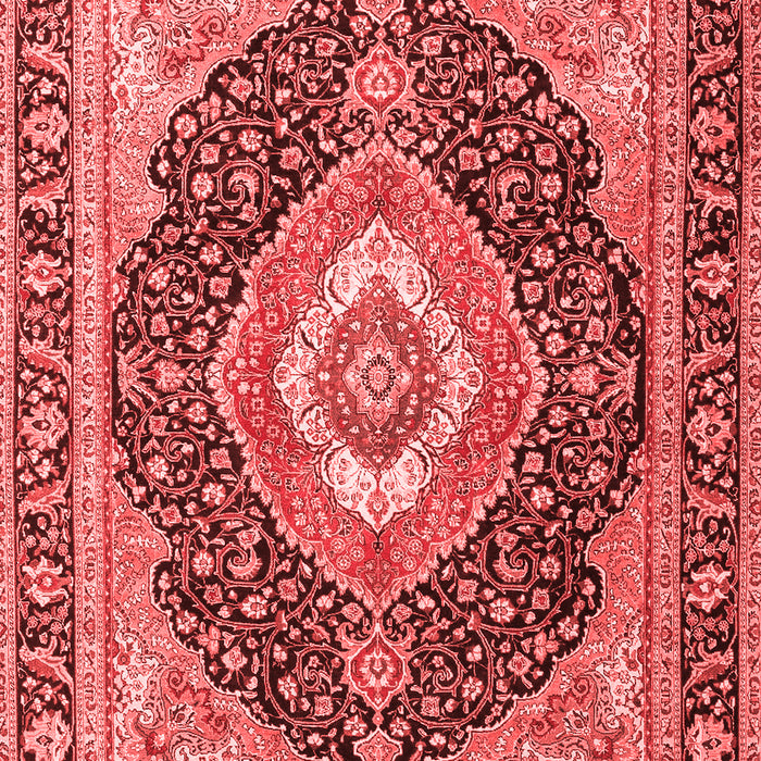 Machine Washable Medallion Red Traditional Rug, wshtr4548red