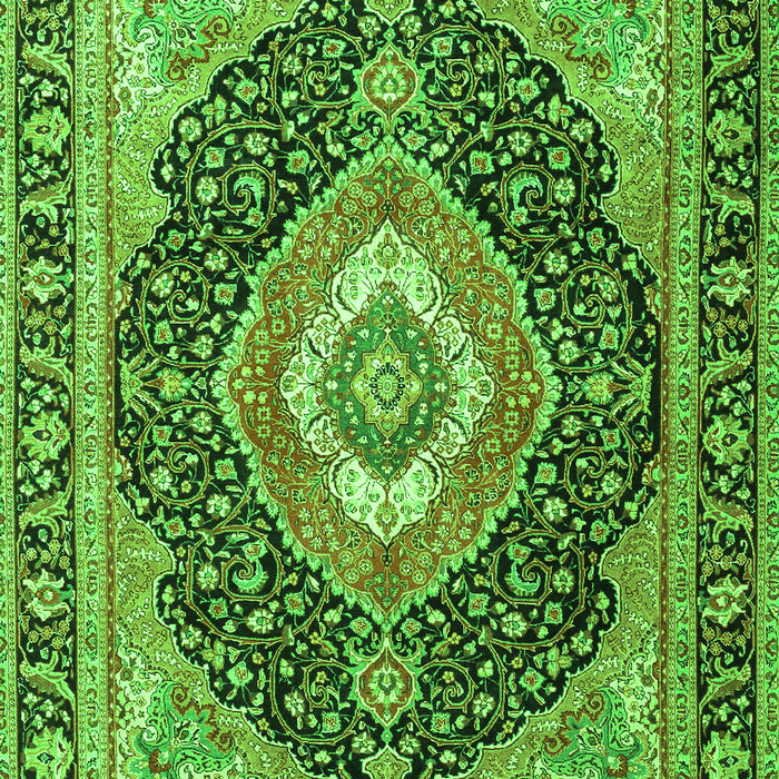 Serging Thickness of Machine Washable Medallion Green Traditional Area Rugs, wshtr4548grn