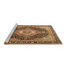 Sideview of Machine Washable Medallion Brown Traditional Rug, wshtr4548brn