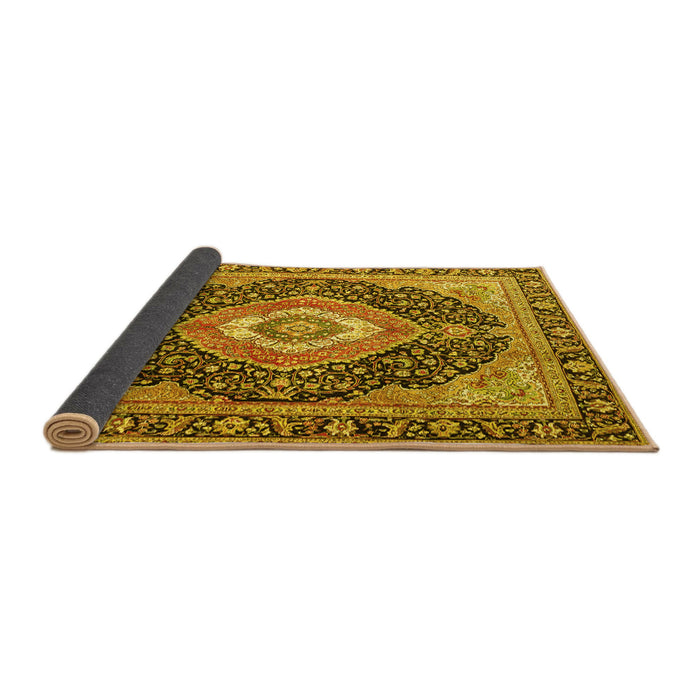 Sideview of Medallion Yellow Traditional Rug, tr4548yw