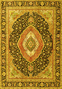 Medallion Yellow Traditional Rug, tr4548yw