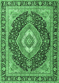 Medallion Emerald Green Traditional Rug, tr4548emgrn