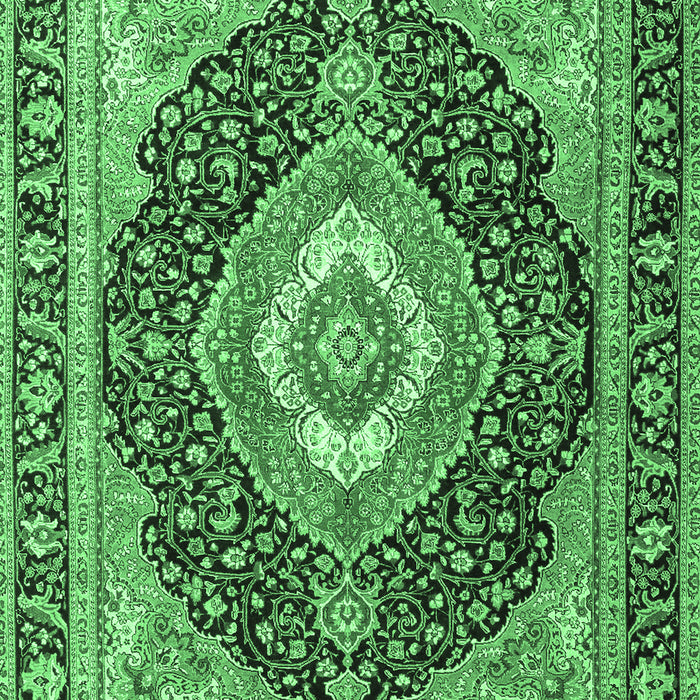 Medallion Emerald Green Traditional Rug, tr4548emgrn