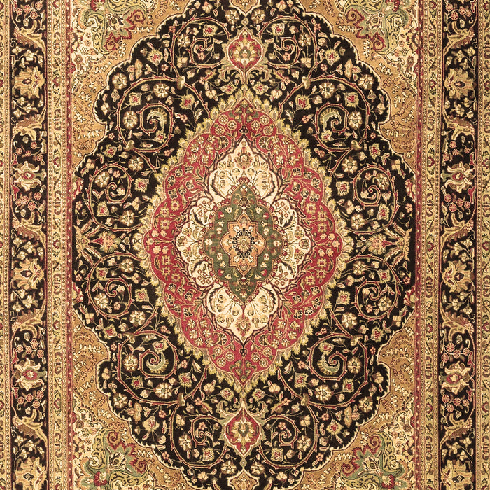 Machine Washable Medallion Brown Traditional Rug, wshtr4548brn