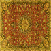 Square Medallion Yellow Traditional Rug, tr4549yw