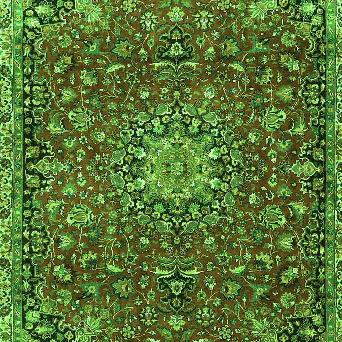 Serging Thickness of Machine Washable Medallion Green Traditional Area Rugs, wshtr4549grn