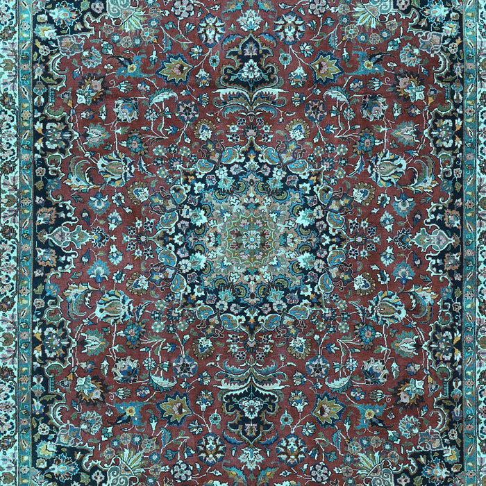 Medallion Light Blue Traditional Rug, tr4549lblu