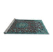 Sideview of Machine Washable Medallion Light Blue Traditional Rug, wshtr4549lblu