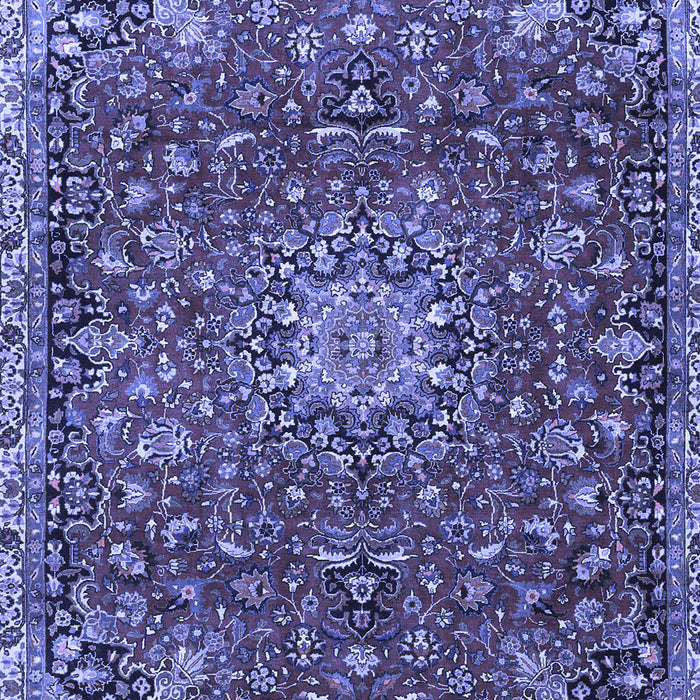 Machine Washable Medallion Blue Traditional Rug, wshtr4549blu