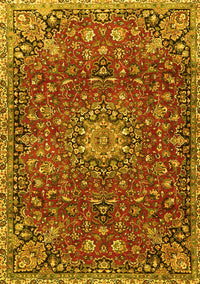 Medallion Yellow Traditional Rug, tr4549yw