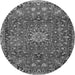 Machine Washable Medallion Gray Traditional Rug, wshtr4549gry