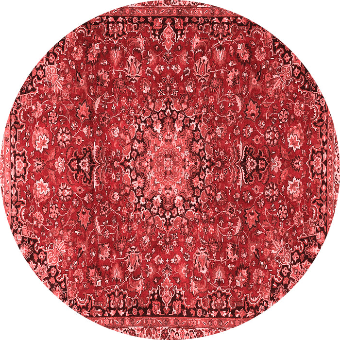Machine Washable Medallion Red Traditional Rug, wshtr4549red