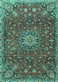 Medallion Turquoise Traditional Rug, tr4549turq