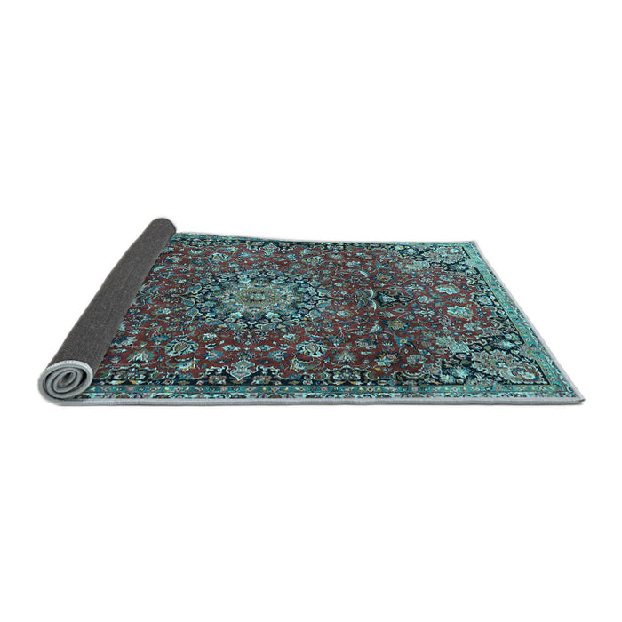 Sideview of Medallion Light Blue Traditional Rug, tr4549lblu