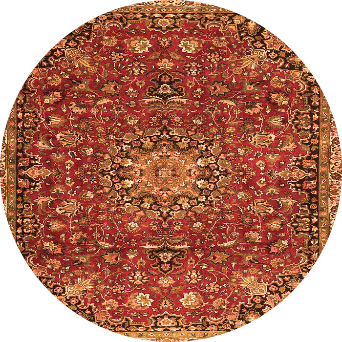 Square Medallion Orange Traditional Rug, tr4549org