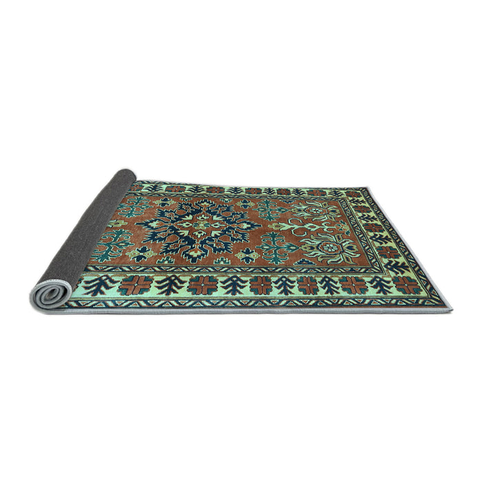 Sideview of Geometric Light Blue Traditional Rug, tr454lblu