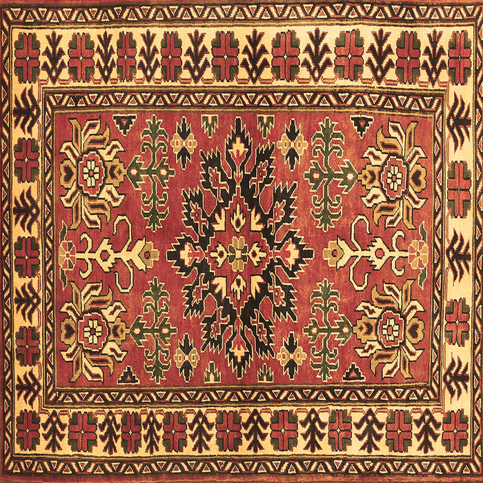 Square Geometric Brown Traditional Rug, tr454brn