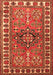 Geometric Orange Traditional Rug, tr454org