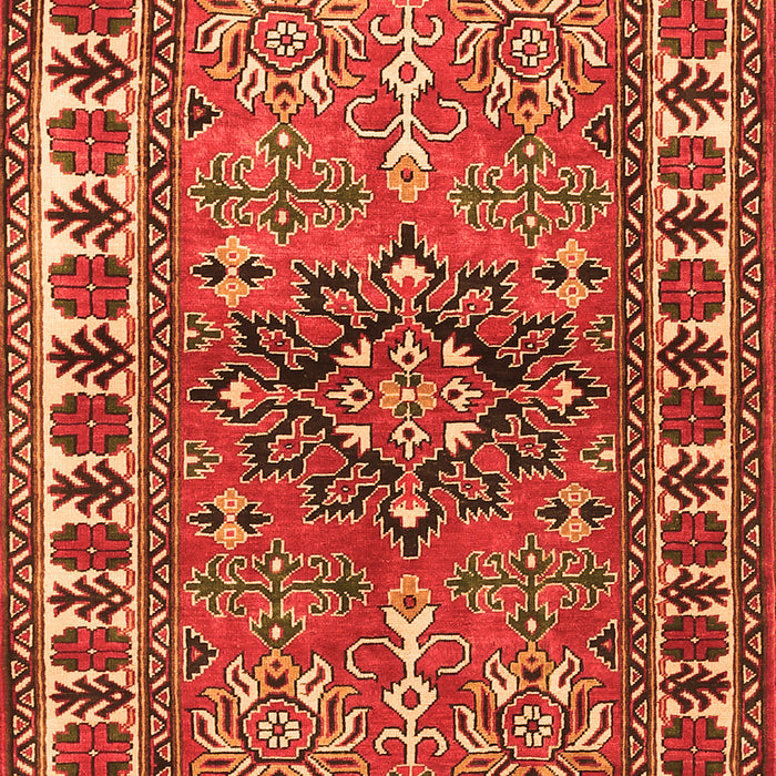Geometric Orange Traditional Rug, tr454org