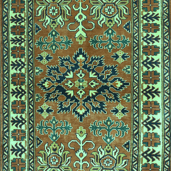 Geometric Turquoise Traditional Rug, tr454turq