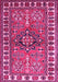 Machine Washable Geometric Pink Traditional Rug, wshtr454pnk