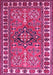 Geometric Pink Traditional Rug, tr454pnk