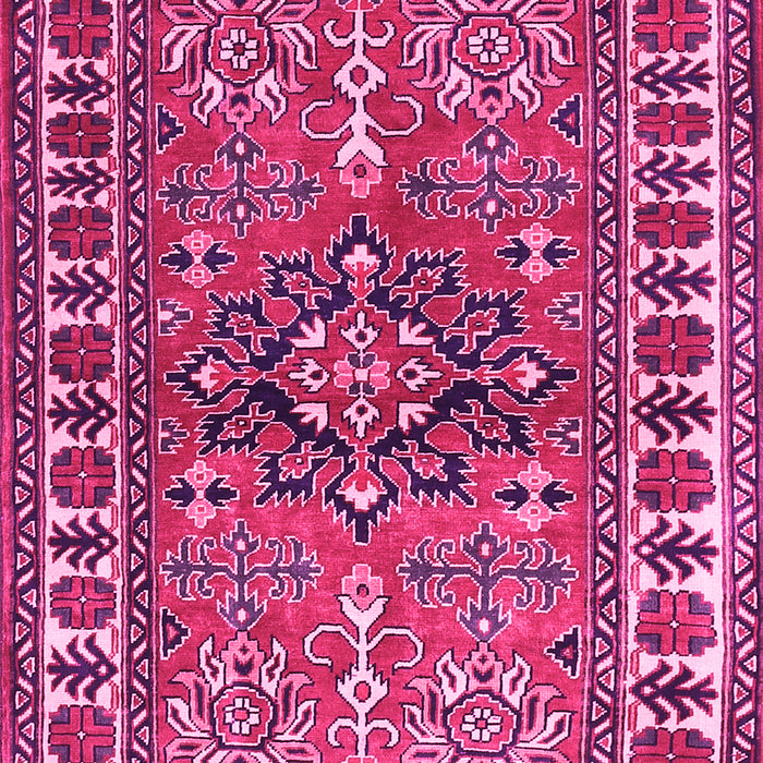 Geometric Pink Traditional Rug, tr454pnk