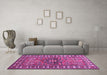 Machine Washable Geometric Purple Traditional Area Rugs in a Living Room, wshtr454pur