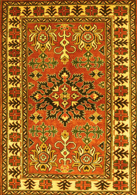 Geometric Yellow Traditional Rug, tr454yw