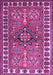 Machine Washable Geometric Purple Traditional Area Rugs, wshtr454pur