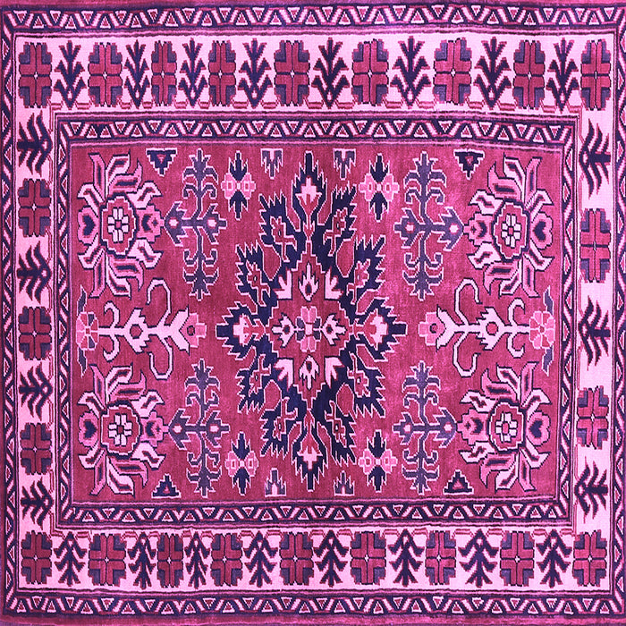 Square Machine Washable Geometric Purple Traditional Area Rugs, wshtr454pur