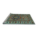 Sideview of Machine Washable Geometric Light Blue Traditional Rug, wshtr454lblu