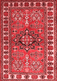 Geometric Red Traditional Rug, tr454red