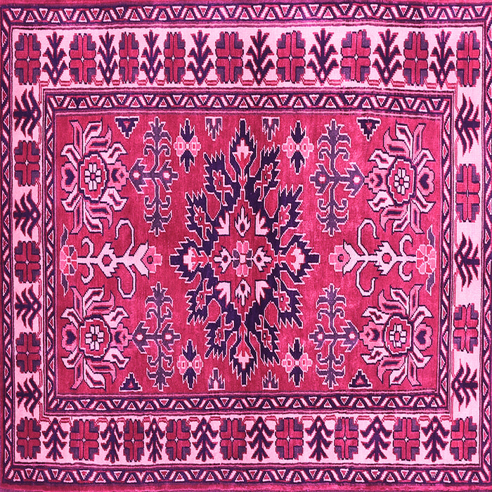 Square Geometric Pink Traditional Rug, tr454pnk