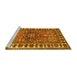 Sideview of Machine Washable Geometric Yellow Traditional Rug, wshtr454yw