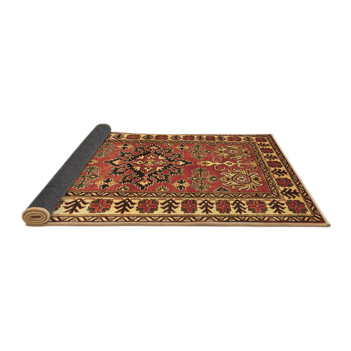Sideview of Geometric Brown Traditional Rug, tr454brn