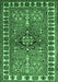 Machine Washable Geometric Emerald Green Traditional Area Rugs, wshtr454emgrn