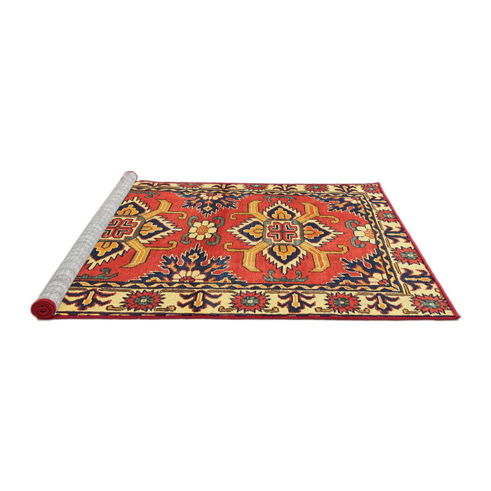 Sideview of Machine Washable Traditional Fire Brick Red Rug, wshtr455