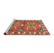 Sideview of Machine Washable Traditional Fire Brick Red Rug, wshtr455