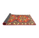 Sideview of Traditional Fire Brick Red Geometric Rug, tr455